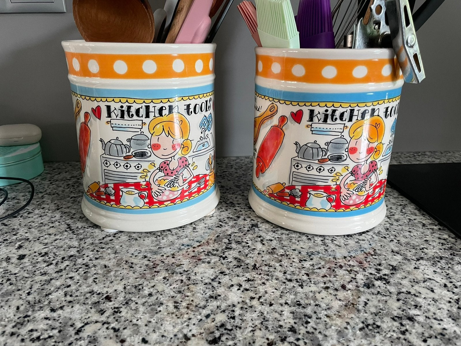 Pollepelpot Blond even bijkletsen 2 stuks, Huis en Inrichting, Ophalen, Zo goed als nieuw, Aardewerk, Blond Amsterdam