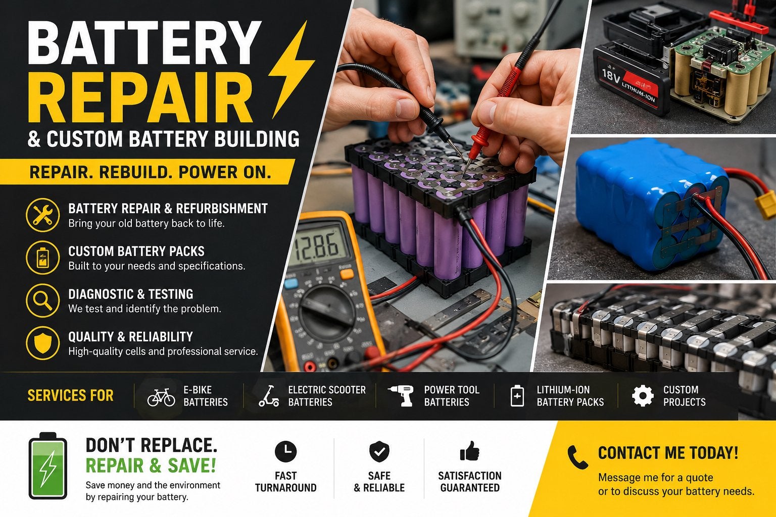 36V 48V Accu’s Op Maat & Reparatie van Lithium Batterijen, Ophalen of Verzenden