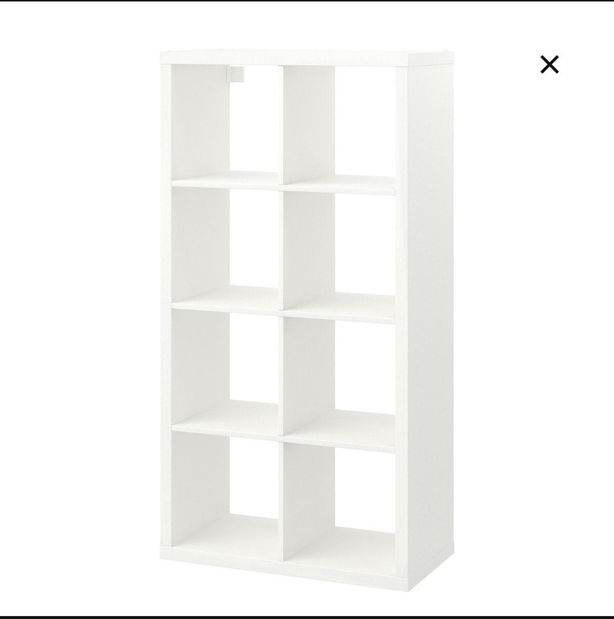 1 Witte IKEA Kallax vakkenkast - 2x4 vakken, Ophalen, Met plank(en), Gebruikt, 100 tot 150 cm