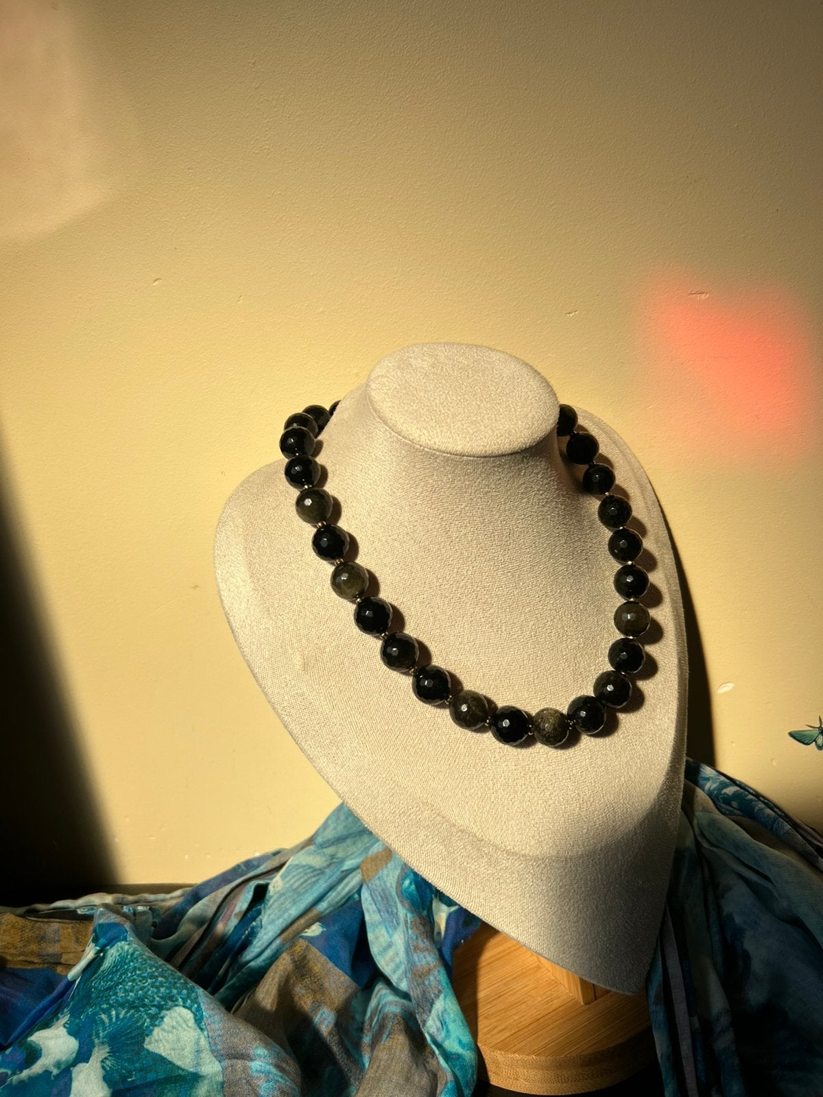 Obsidiaan goudobsidiaan beschermt aura intuïtie magie power, Sieraden, Tassen en Uiterlijk, Kettingen, Zwart, Nieuw, Verstelbaar