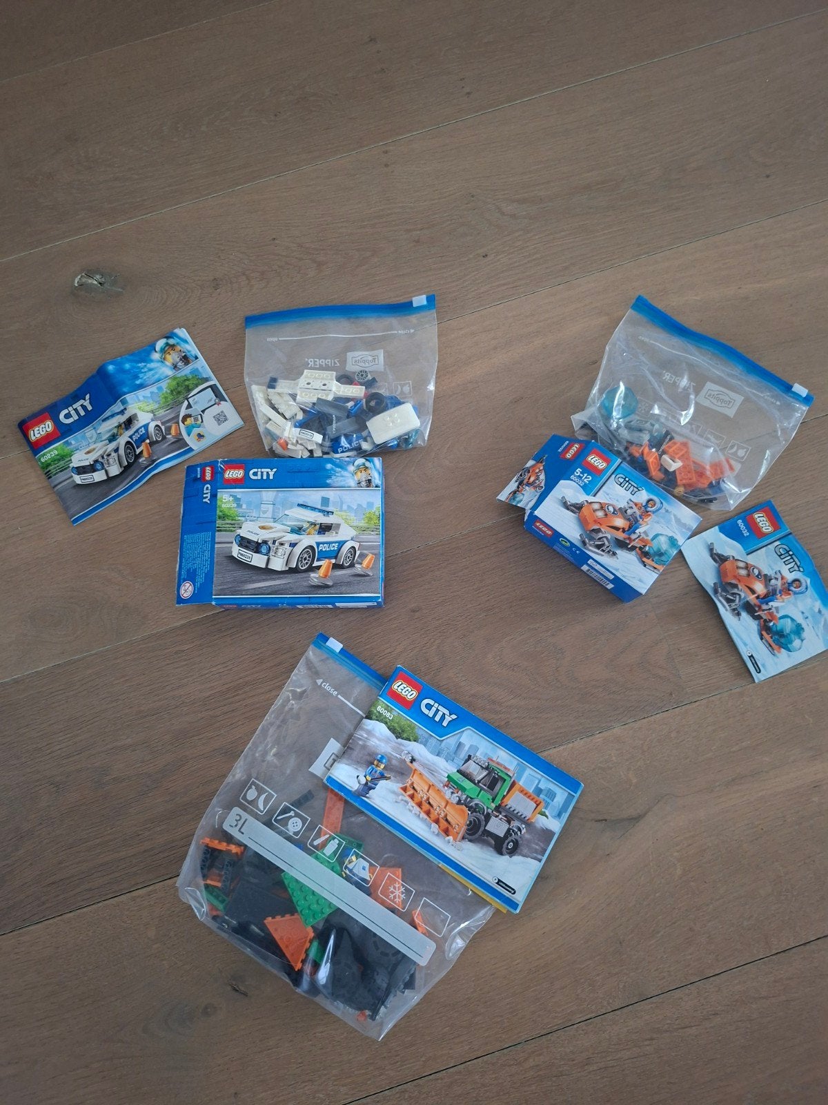 Lego City sets: Politieauto, Sneeuwschuiver, Arctische Scout, Kinderen en Baby's, Lego, Inclusief instructies, Ophalen of Verzenden