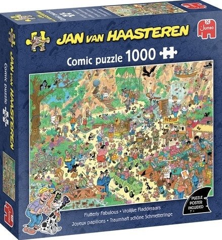 Jan van Haasteren - Vrolijke Fladderaars - 1000 stukjes, Ophalen of Verzenden, 500 t/m 1500 stukjes, Nieuw, Legpuzzel