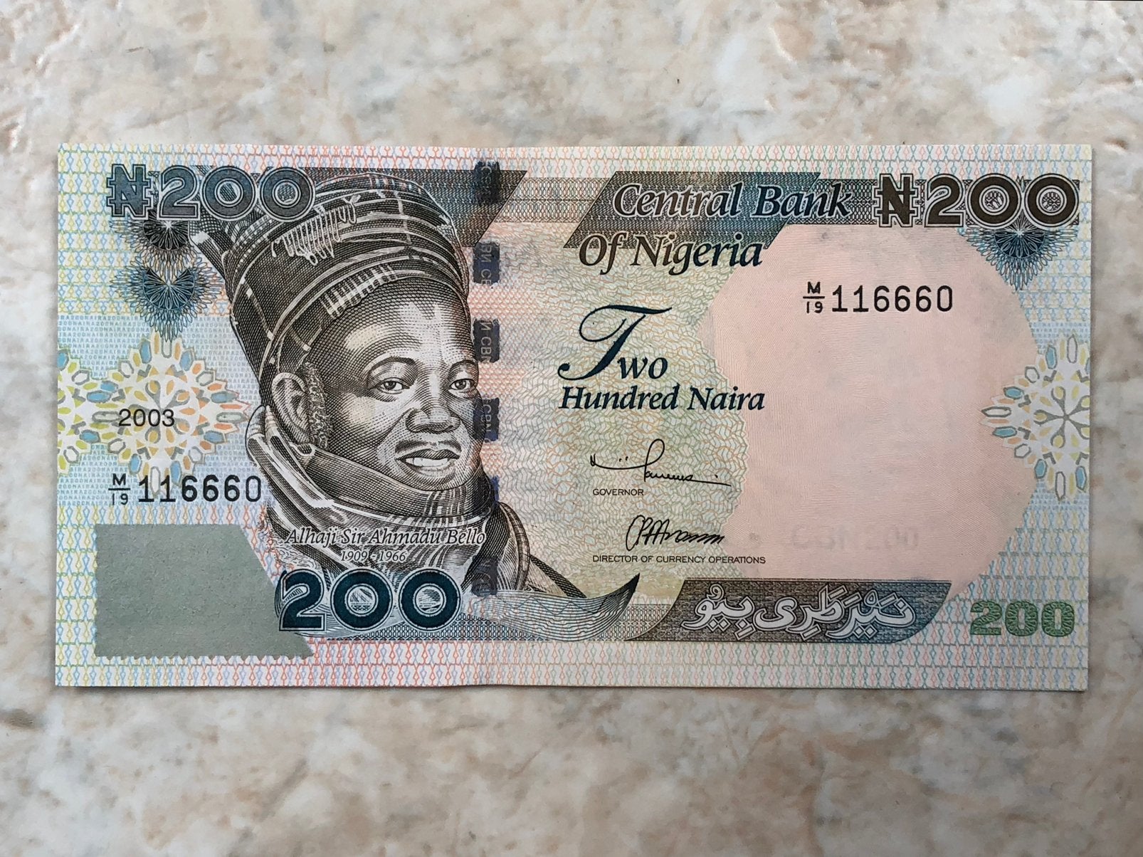 200 naira 2003, Nigeria., Verzenden, Nigeria, Los biljet