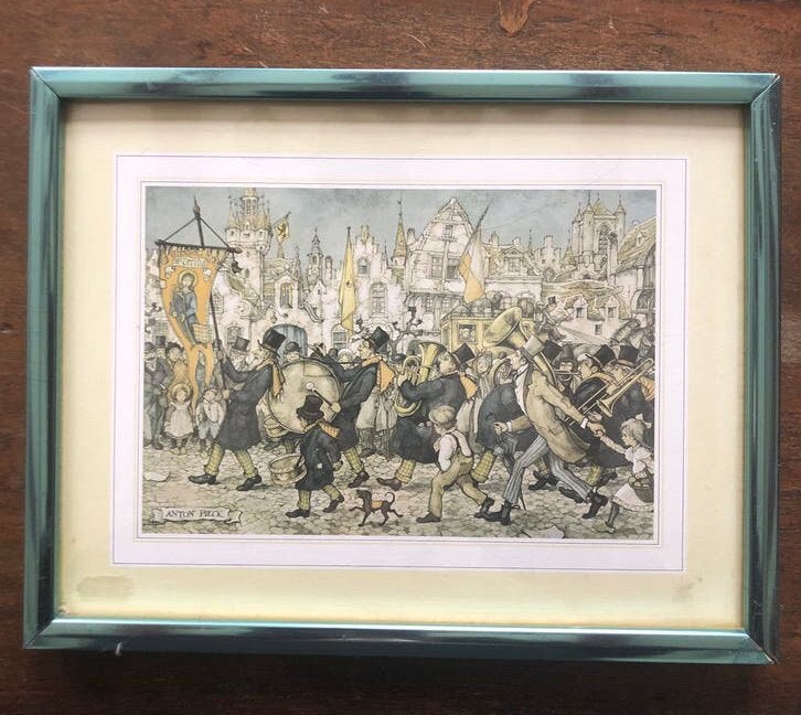 Vintage Prent Anton Pieck, Antiek en Kunst, Kunst | Schilderijen | Klassiek, Ophalen of Verzenden