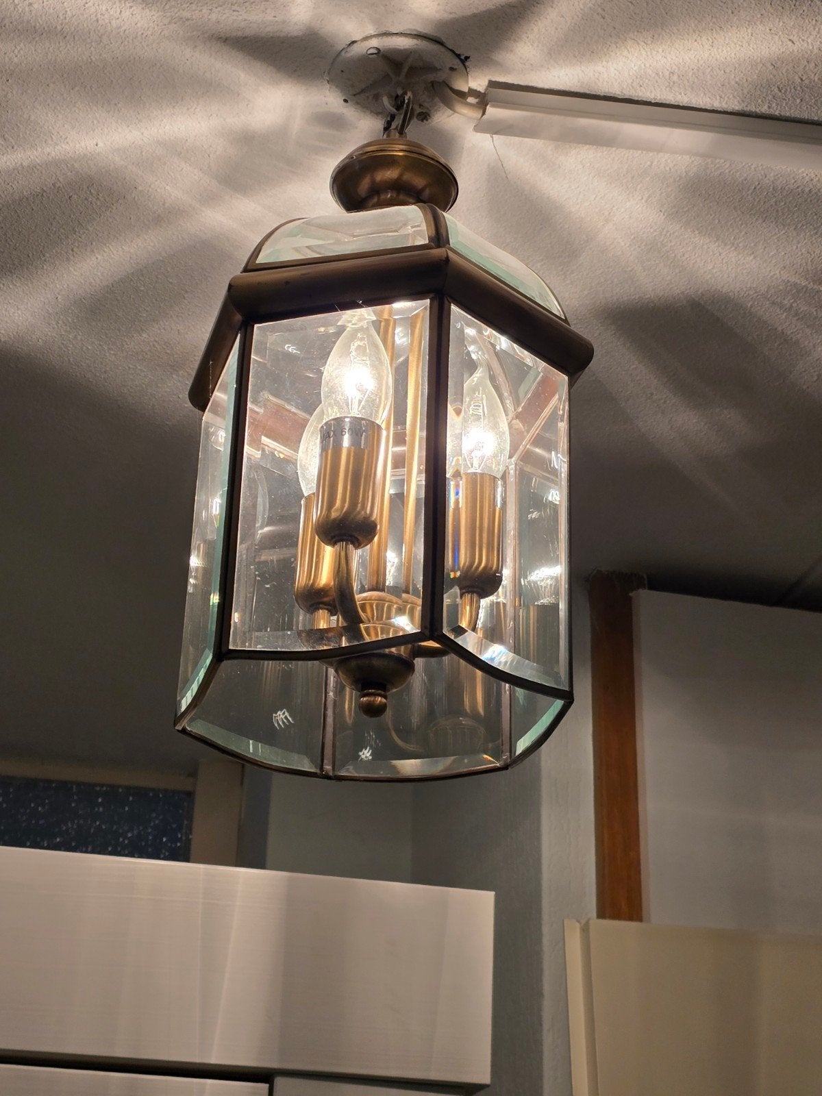 Lantaarnlamp klassieke Lantaarn messing hanglamp, Ophalen
