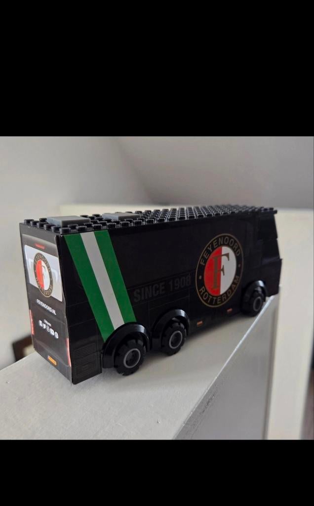 Feyenoord spelersbus bus van (Lego)blokjes., Ophalen of Verzenden, Gebruikt, Bus of Vrachtwagen, Overige merken