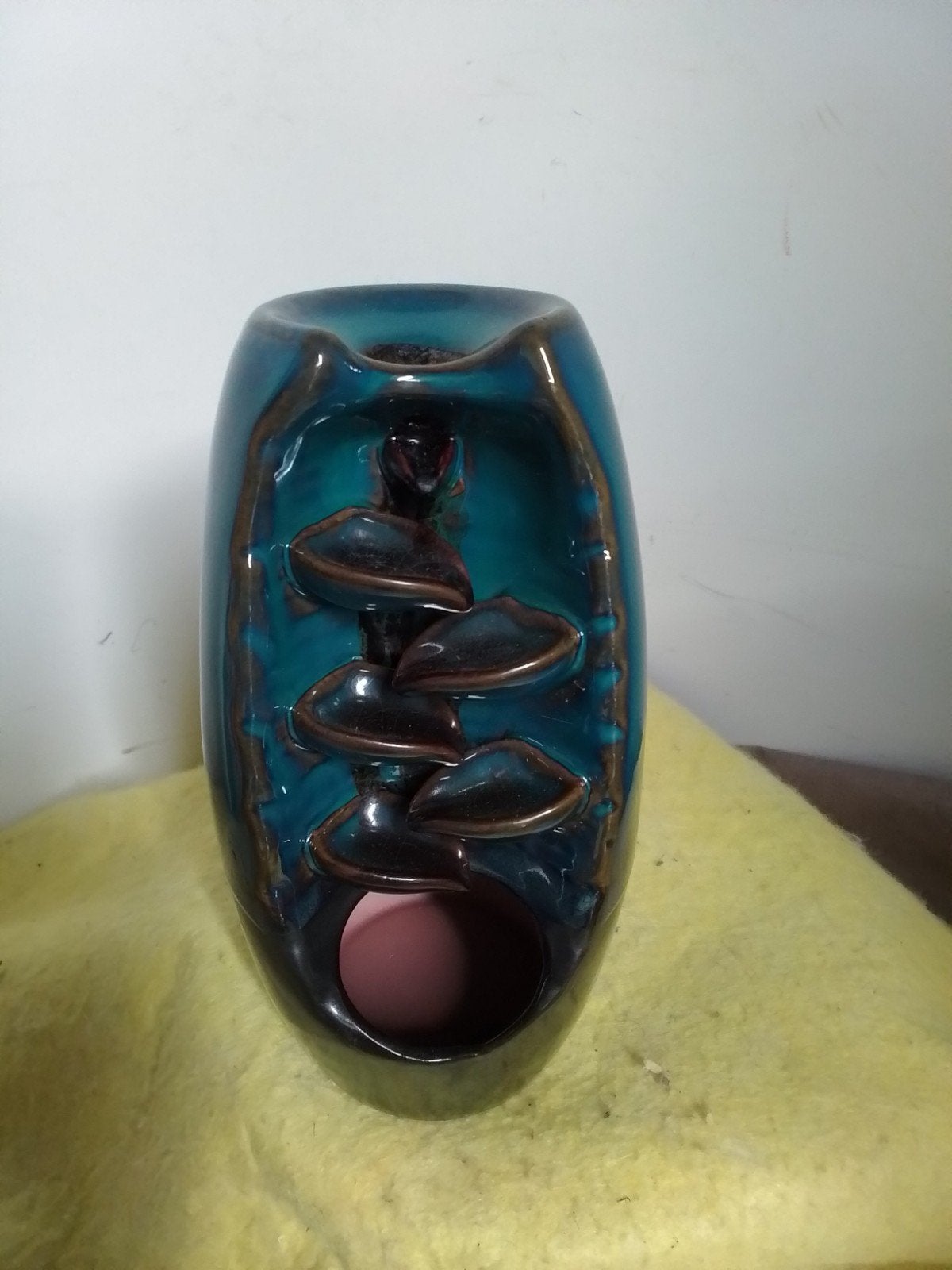 15300) Keramische Backflow Wierookbrander - Blauw/Bruin, Blauw, Ophalen of Verzenden, Steen/keramiek, Oosters