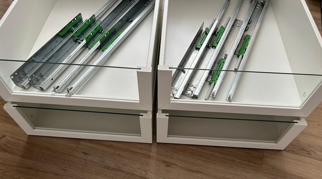 KOMPLEMENT Ikea Pax lades met glazen front 4 stuks, Huis en Inrichting, Kasten | Kledingkasten, Ophalen, Gebruikt, 50 tot 100 cm