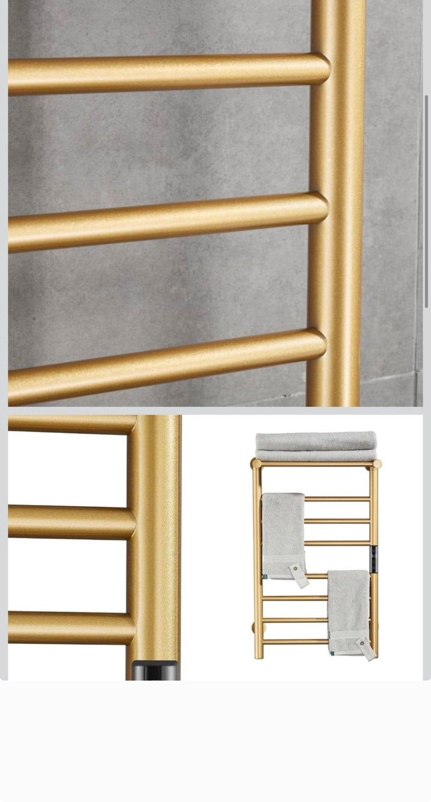 Elektrisch Handdoekradiator Goud, Radiator, Minder dan 60 cm, Ophalen of Verzenden, Zo goed als nieuw