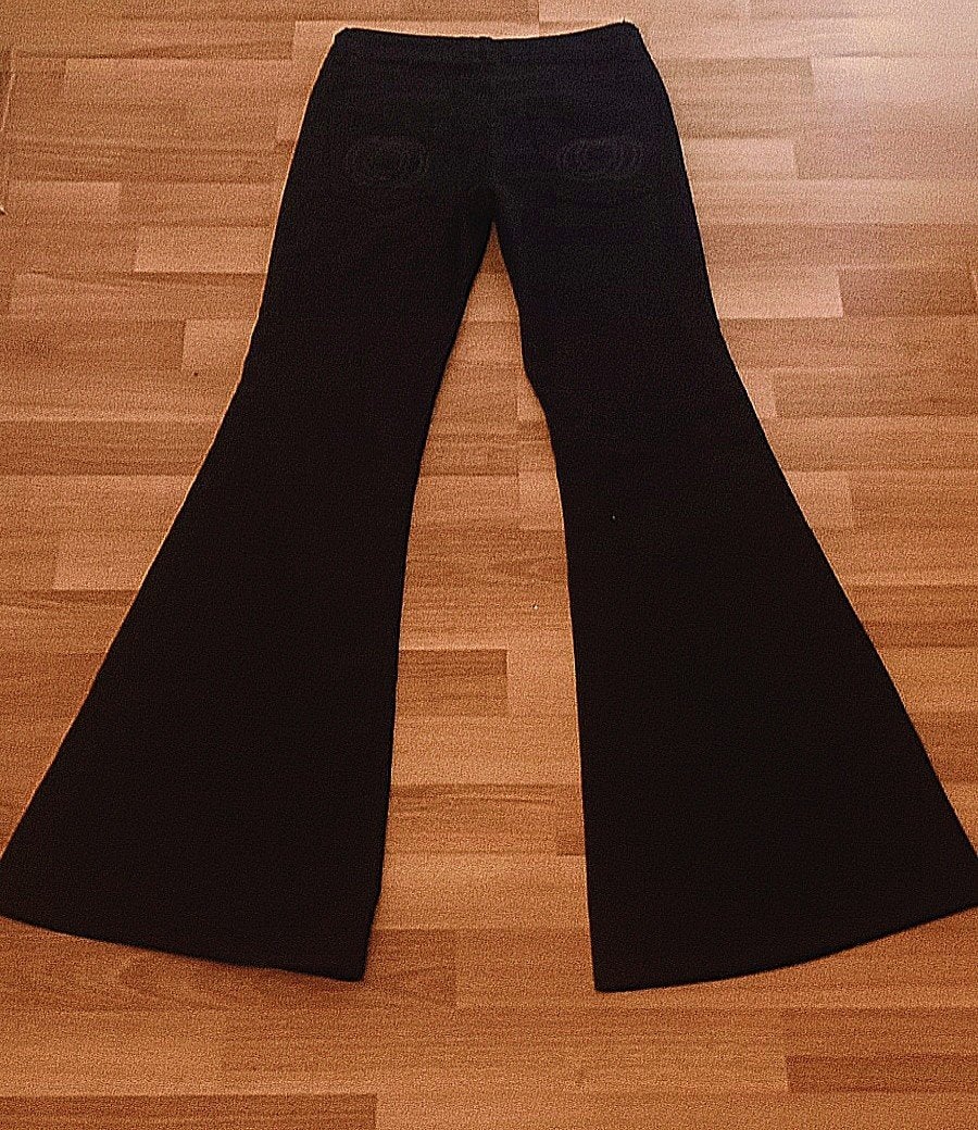 Vintage 90s Fatal Flared Jeans – Grim Reaper, Zwart, Zo goed als nieuw, Lang, Ophalen