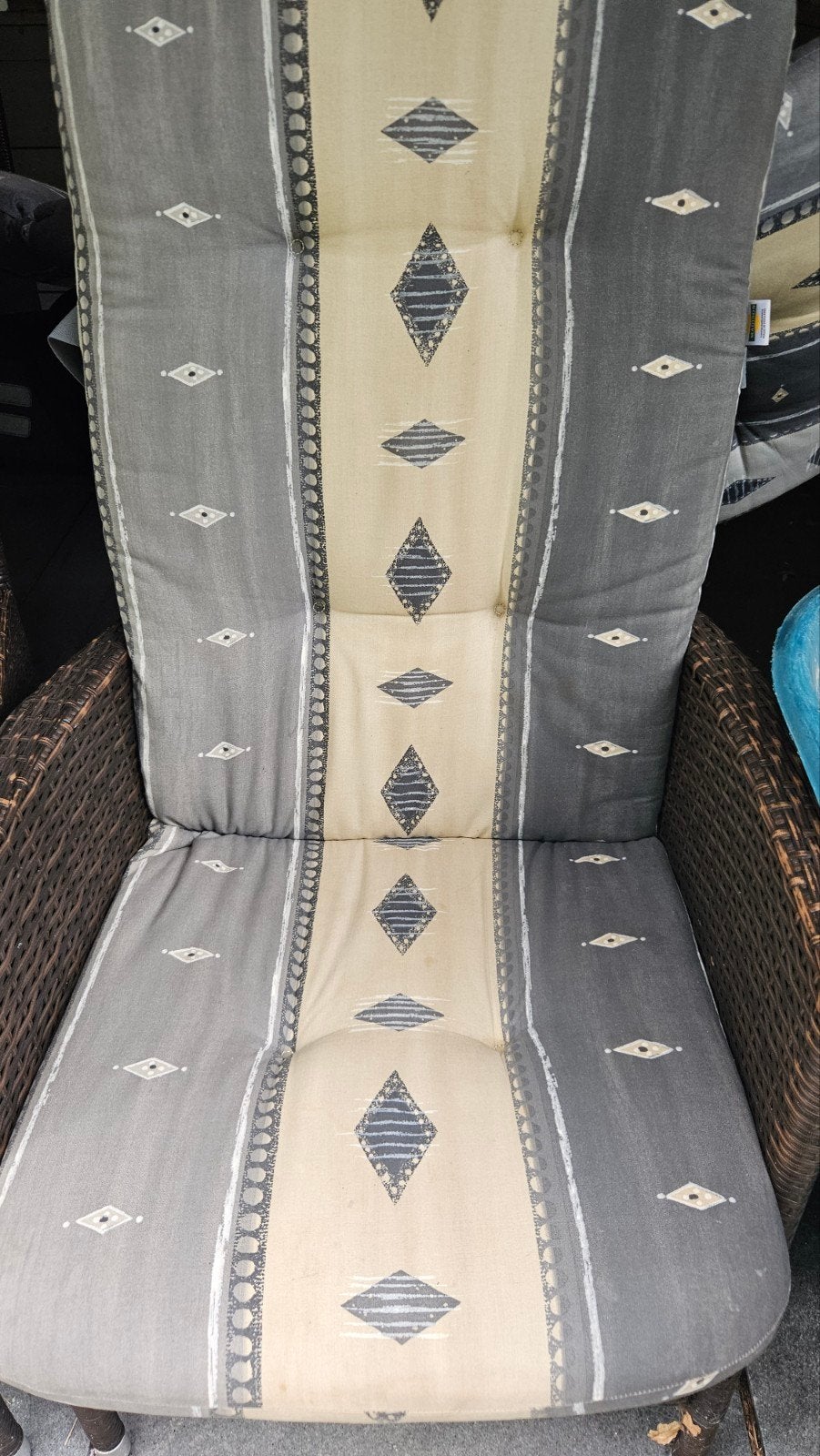 4x Comfortabel tuinkussen met patroon, Tuin en Terras, Tuinstoelen, Ophalen, Gebruikt, Textileen