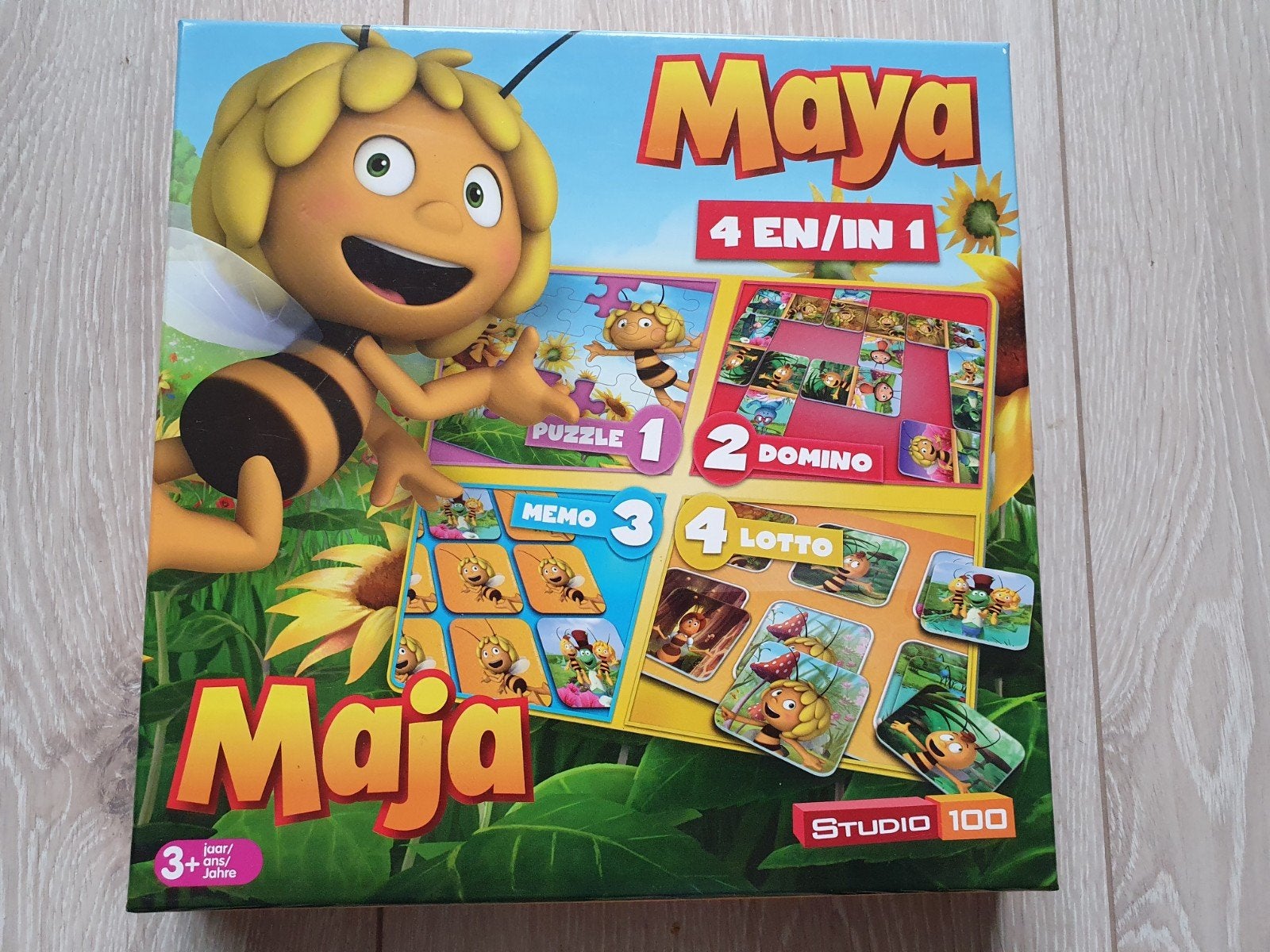 Maya de Bij Spellendoos domino lotto, memory, puzzel  (3+), Drie of vier spelers, Ophalen of Verzenden, Zo goed als nieuw