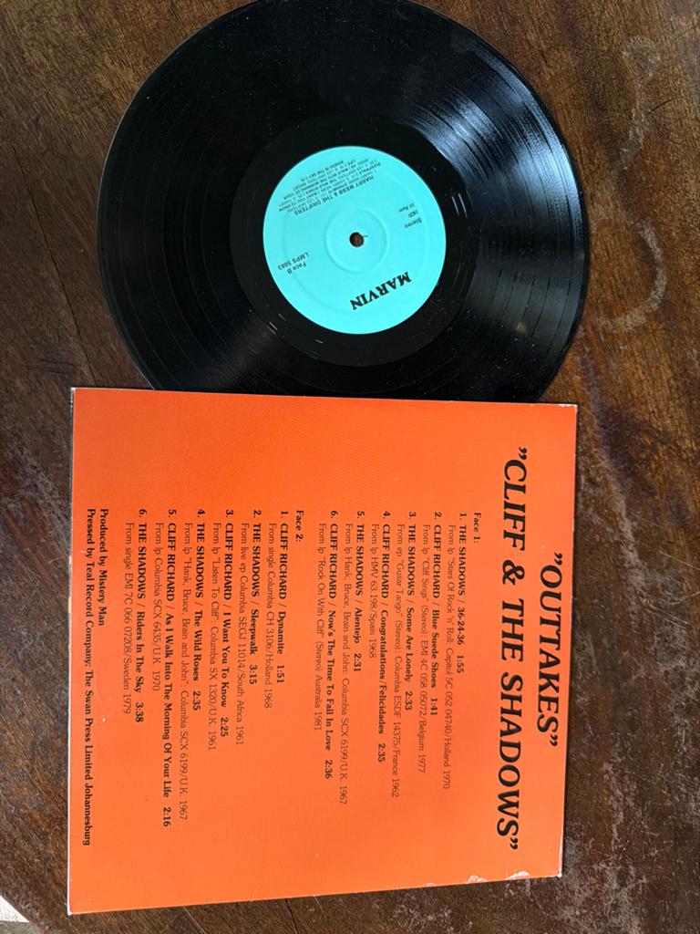 Cliff & The Shadows - Outtakes 10" LP zeldzaam, Gebruikt, 10 inch, Ophalen of Verzenden, Voor 1960