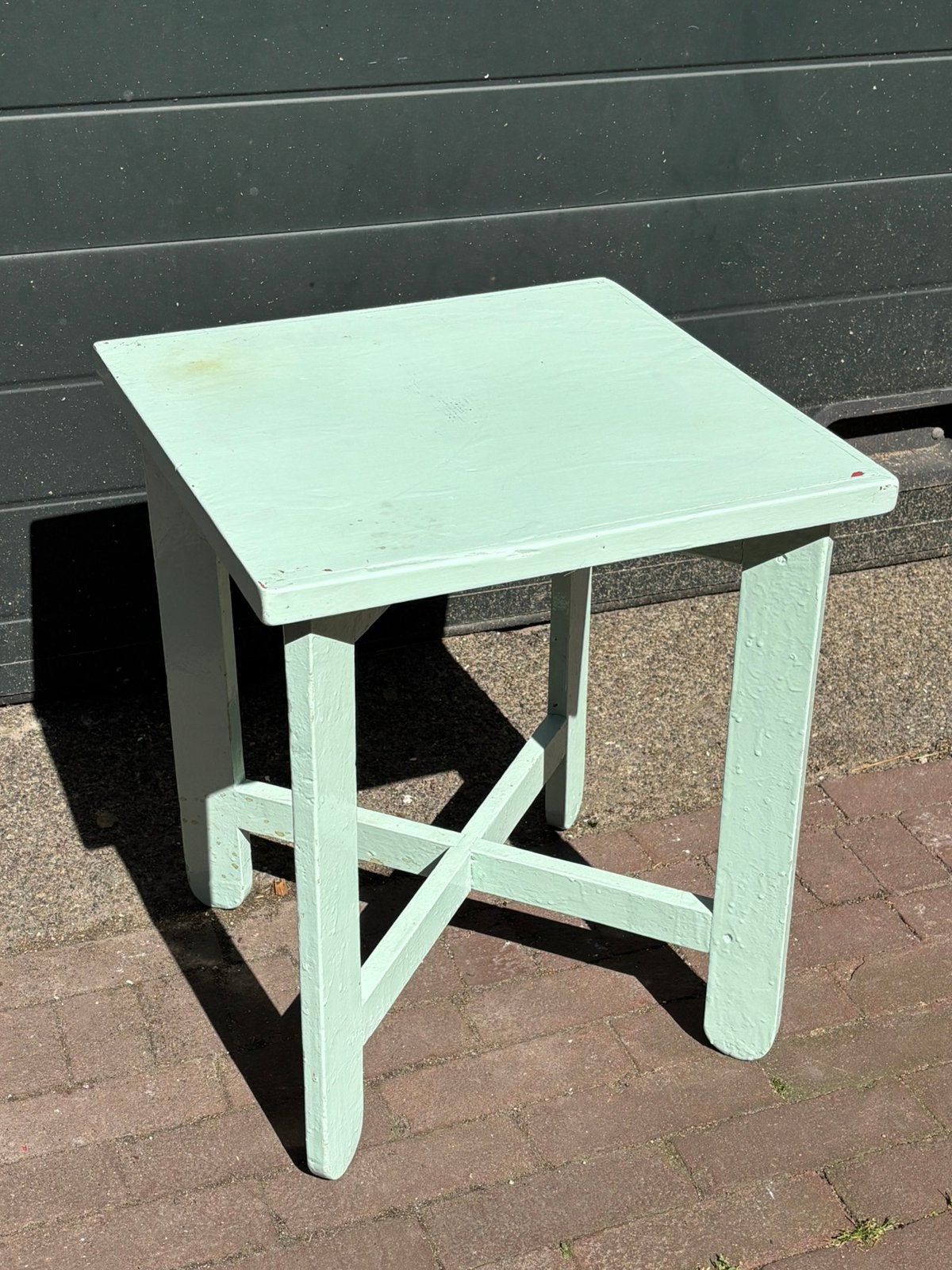 Blauw Houten Bijzettafeltje Tafeltje, Minder dan 55 cm, Gebruikt, -, -