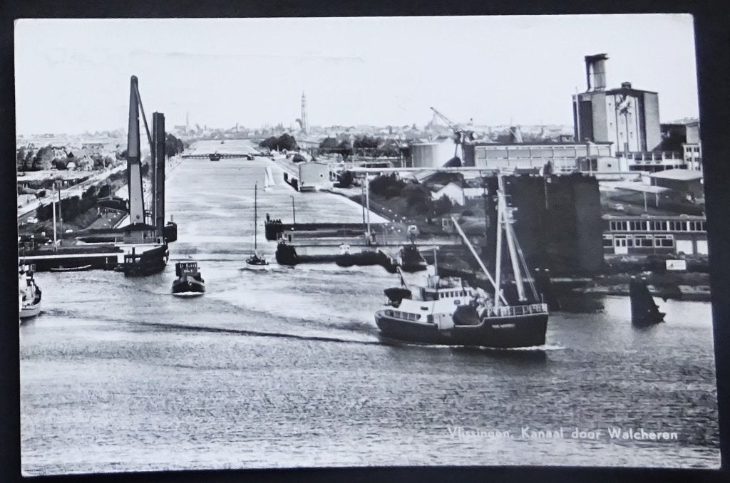 Vlissingen, Kanaal door Walcheren. 1968., Ophalen of Verzenden, 1960 tot 1980, Gelopen, Zeeland