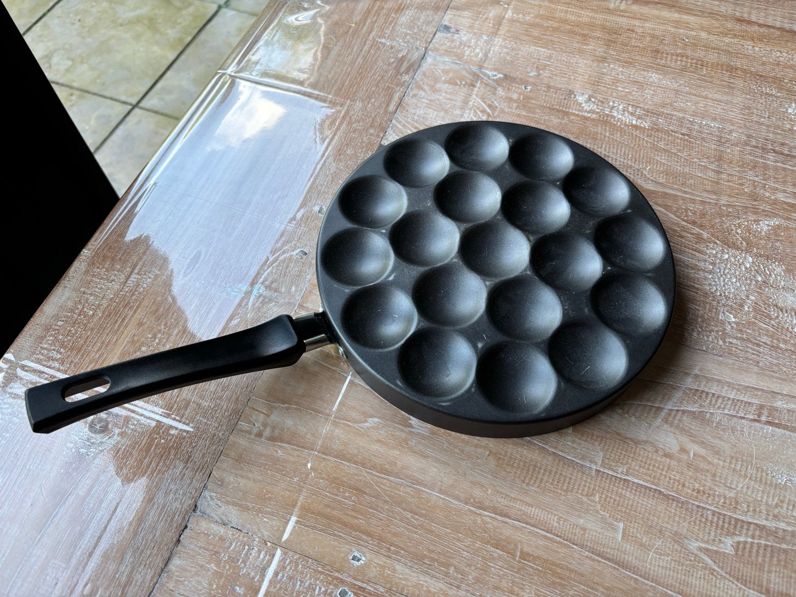 Poffertjespan, Huis en Inrichting, Keuken | Potten en Pannen, Gebruikt, Pannenkoekenpan, Overige materialen, Antiaanbaklaag, Overige merken