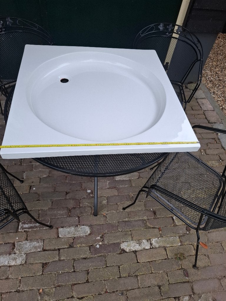 Witte kunststof douchebak, 90x90 cm, Ophalen, Zo goed als nieuw, Douche