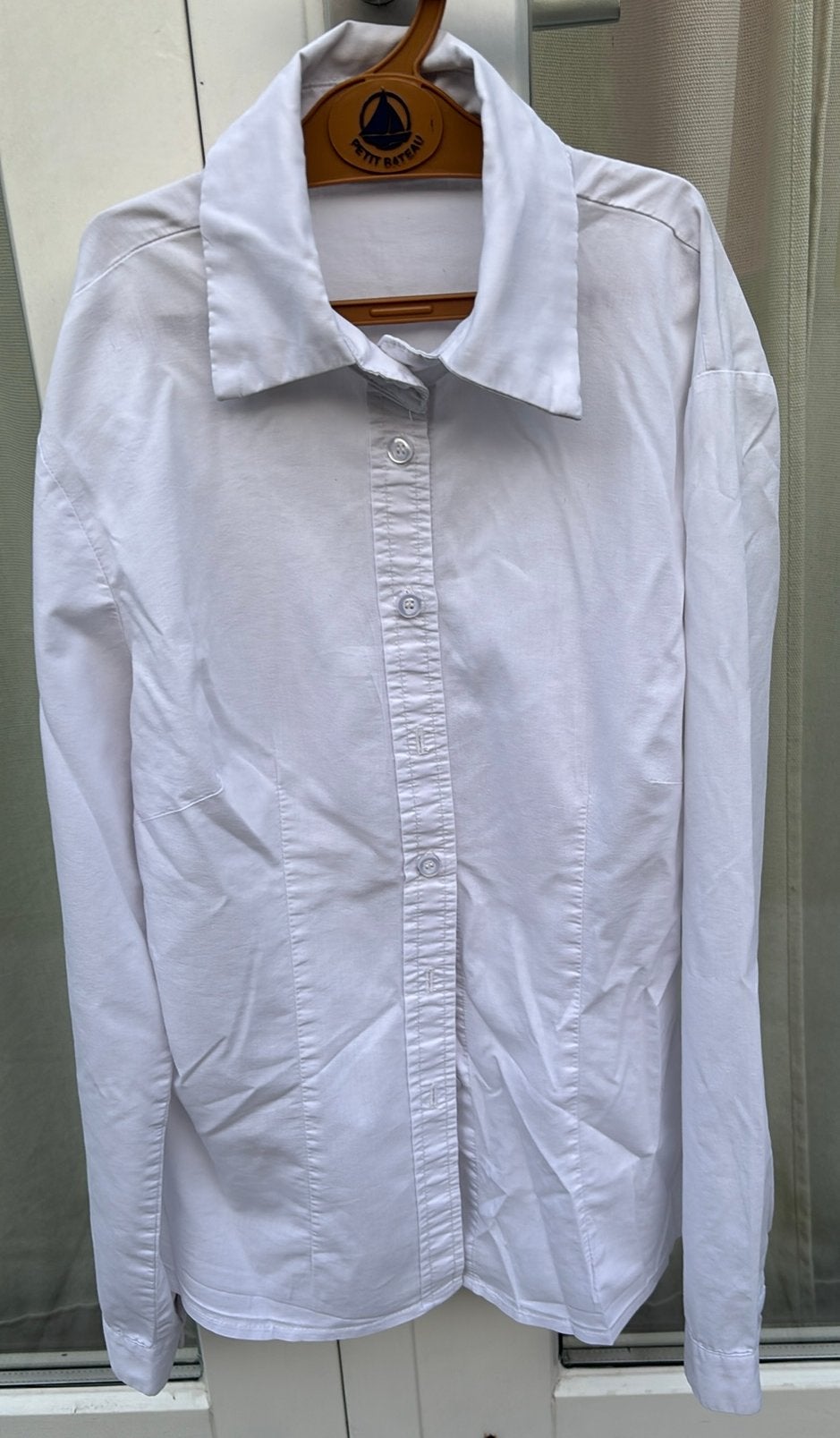Als nieuw getaileerde witte blouse Be a Diva, 164, Verzenden, Zo goed als nieuw, Meisje, Overhemd of Blouse