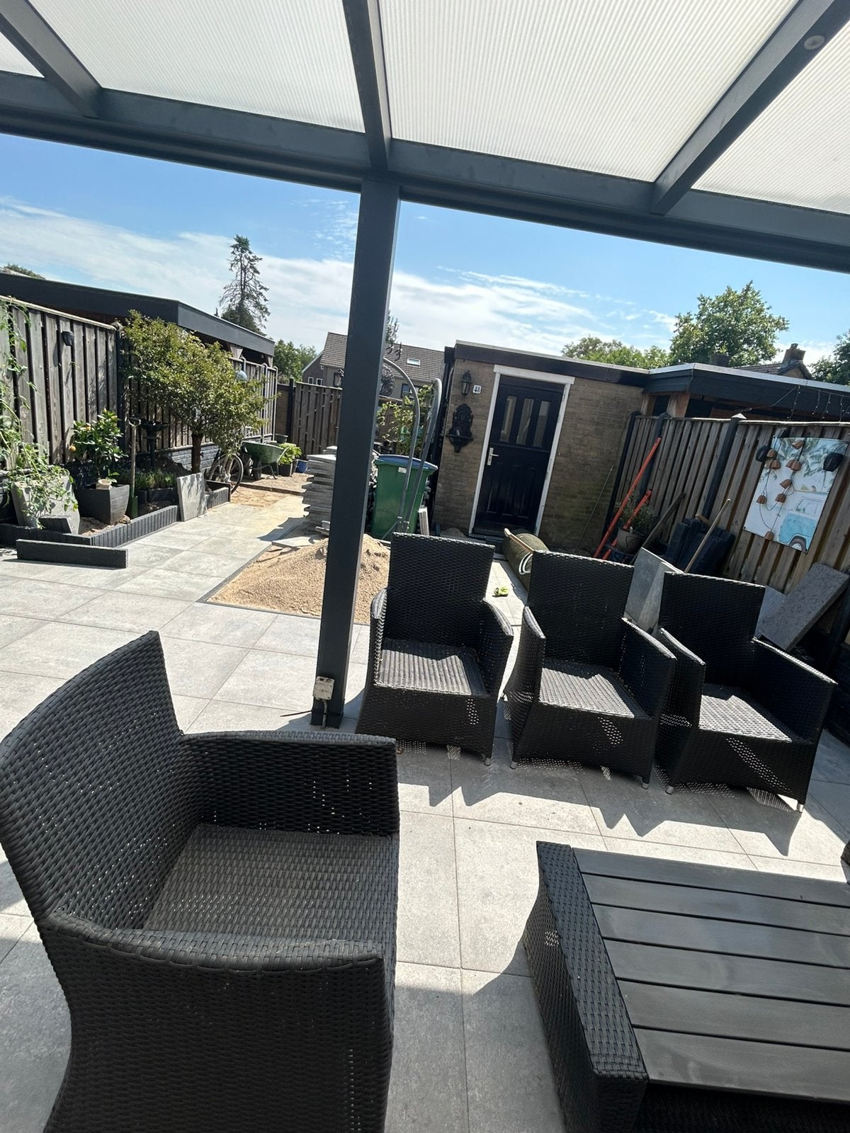 4 goede tuin stoelen met kussens, Ophalen, Zo goed als nieuw