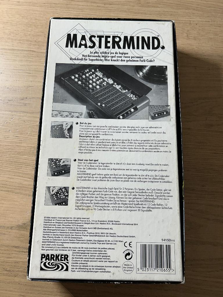 Mastermind | Parker, Hobby en Vrije tijd, Gezelschapsspellen | Bordspellen, Ophalen of Verzenden, Gebruikt