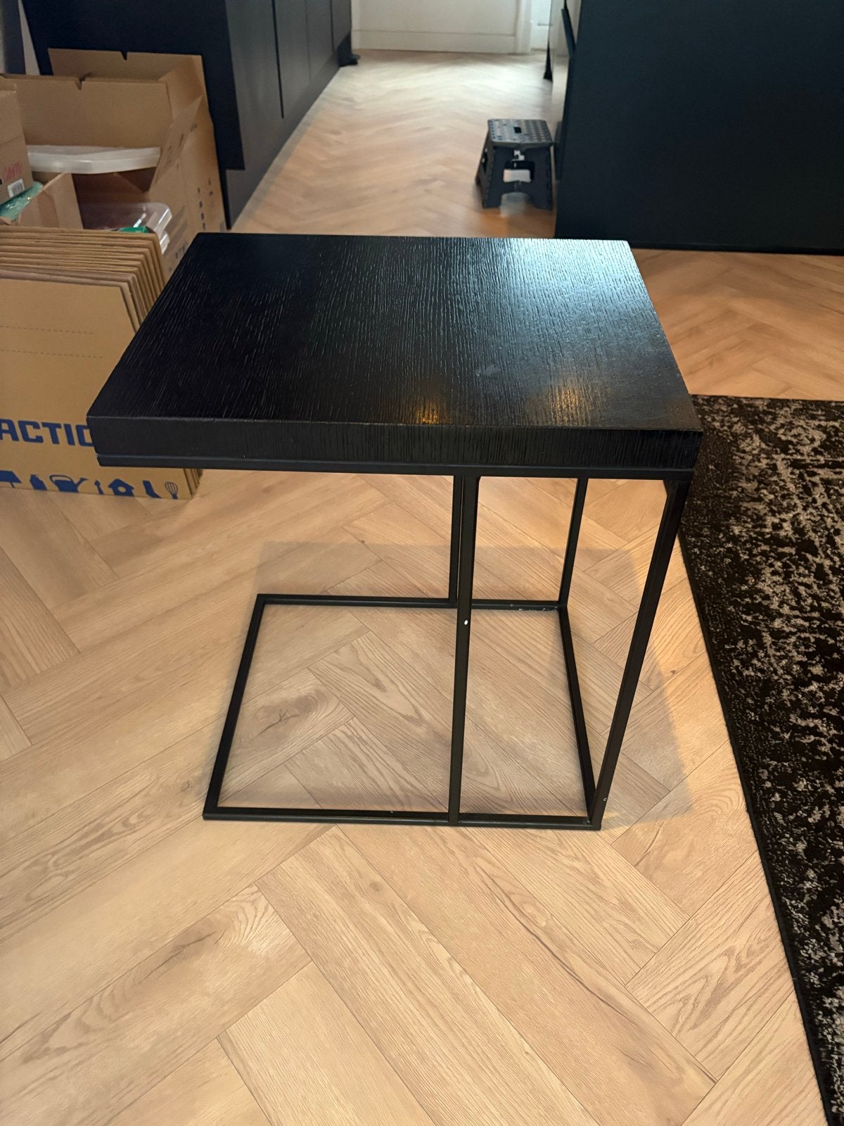 Merk van Rhoon bijzettafel, zwart, 45x55x65cm, Minder dan 55 cm, Gebruikt, Ophalen of Verzenden, 60 cm of meer