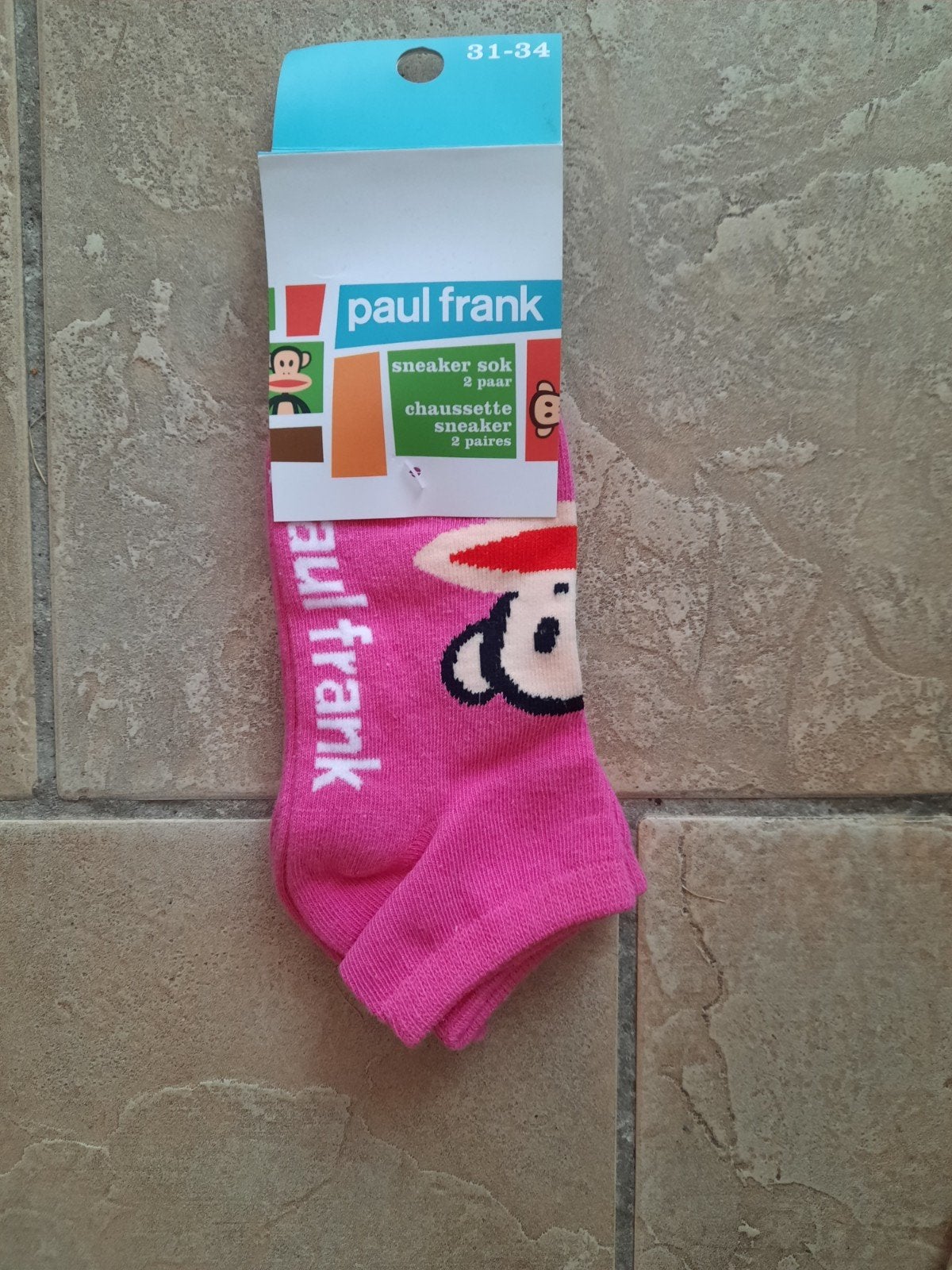 Paul Frank: 2 x sneaker sokken roze maat 31-34 NIEUW, Ophalen, Meisje, Nieuw, Paul Frank