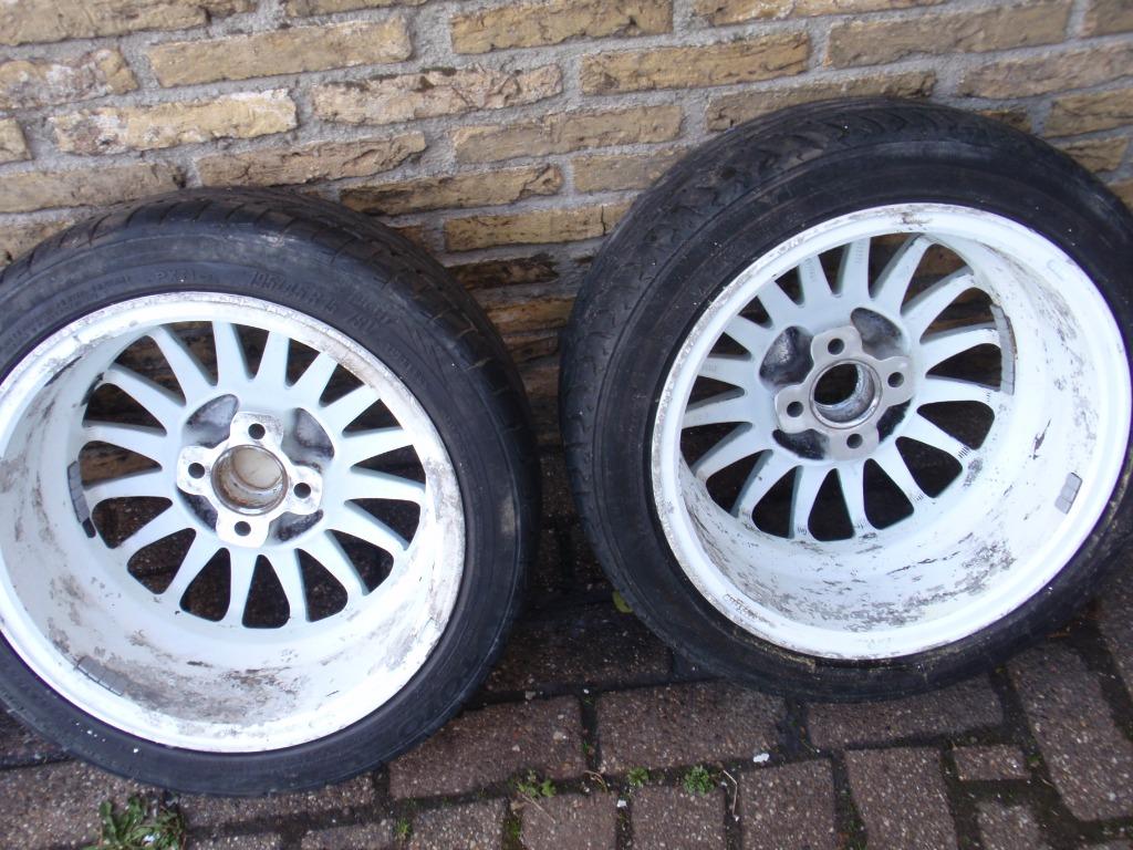 Sebring sporteinddemper + OZ witte velgen Renault CLIO., Ophalen, Gebruikt, Renault