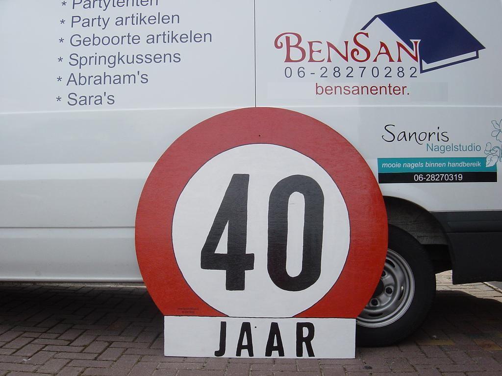 Verjaardag bord 40 jaar verjaardag bord huren bensan enter, Ophalen, Zo goed als nieuw, Verjaardag