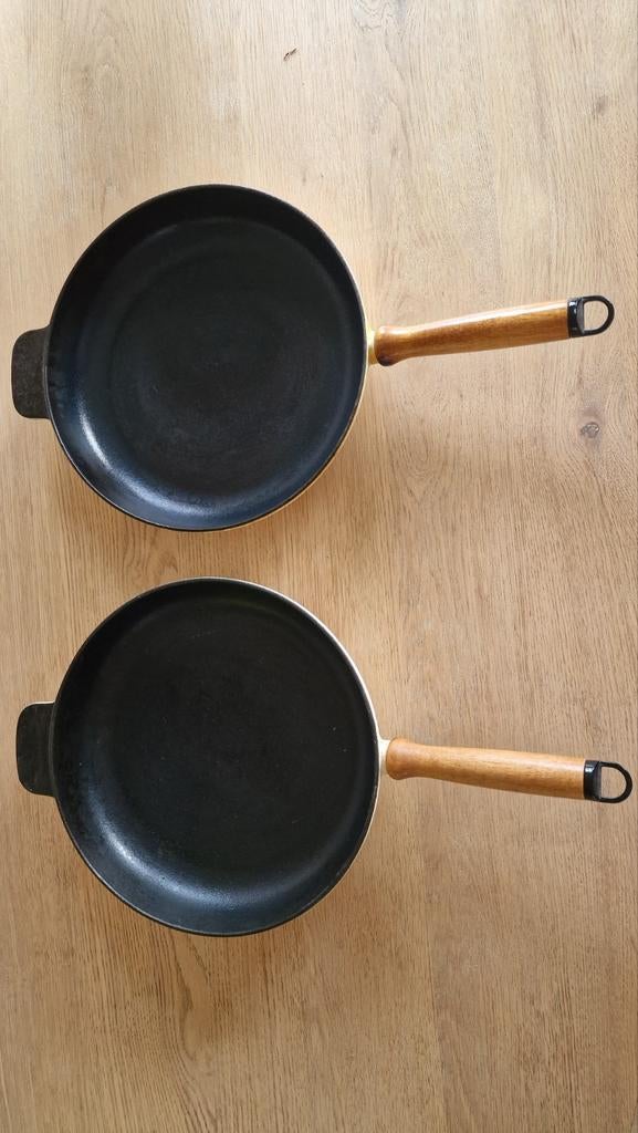 Gietijzeren Pannen Set, Gebruikt, Gietijzer, Ophalen of Verzenden, Keramische plaat