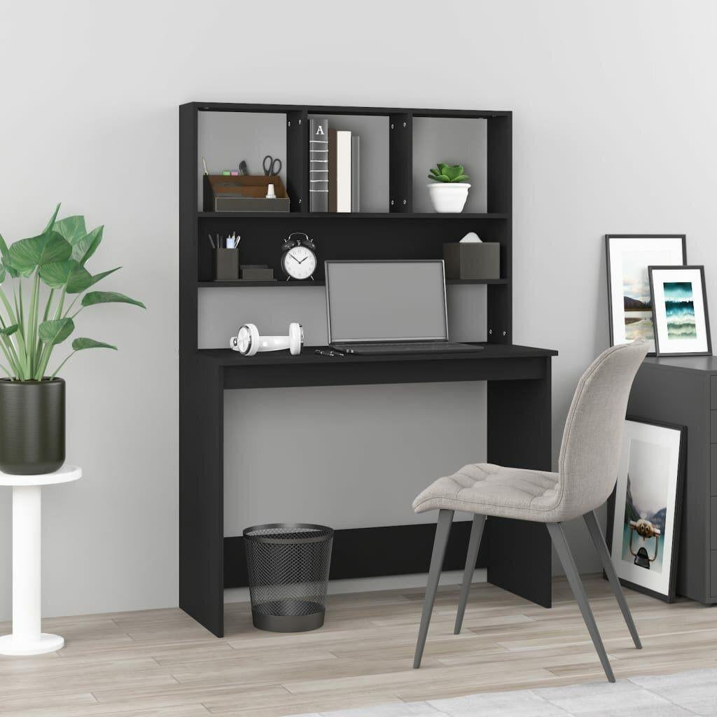 Bureau met open vakken 102X45X148 Cm Hout Zwart, Verzenden, Nieuw, Aylvalan 5 Bakkeveen, Meubelen-Online.nl
