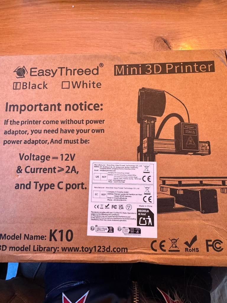 EasyThreed K10 mini 3D printer - compact, Computers en Software, 3D Printers, Ophalen of Verzenden, Zo goed als nieuw