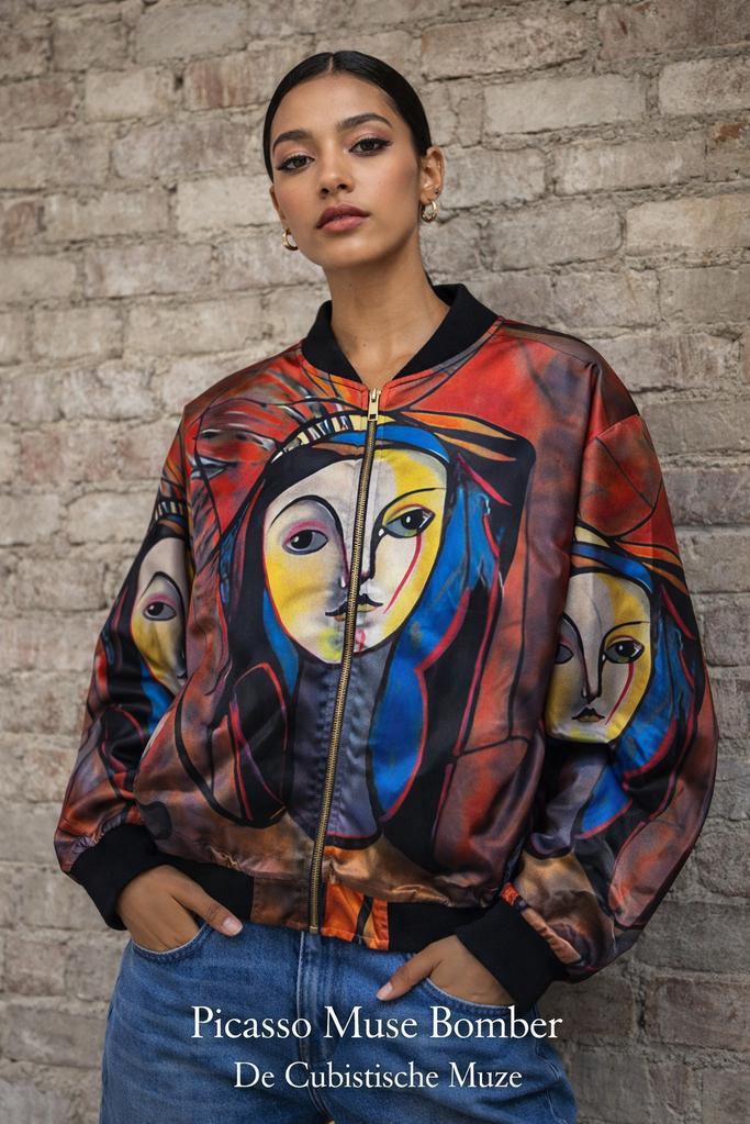 Picasso Bomberjack - Kunst op je rug!, Overige kleuren, Maat 42/44 (L), Nieuw, Nextup fabrics
