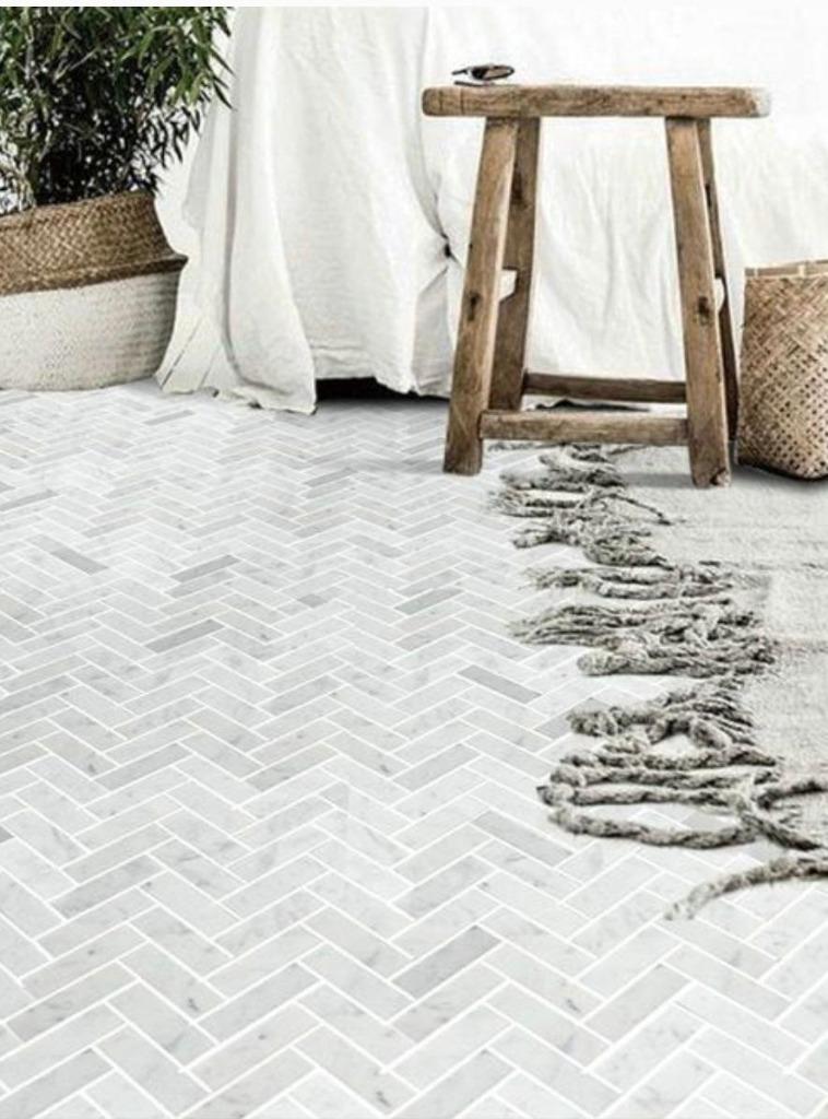 Mozaiëk  Lines Cambric  Carrara C visgraat 23x72x10mm matt, Doe-het-zelf en Verbouw, Tegels, Nieuw, Ophalen of Verzenden, 10 m² of meer