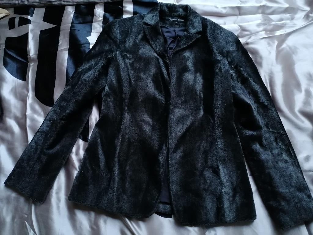 Pedro Del Hierro blazer, jasje, zgan, grijs, faux fur, Maat 38/40 (M), Pedro Del Hierro, Ophalen of Verzenden, Zo goed als nieuw
