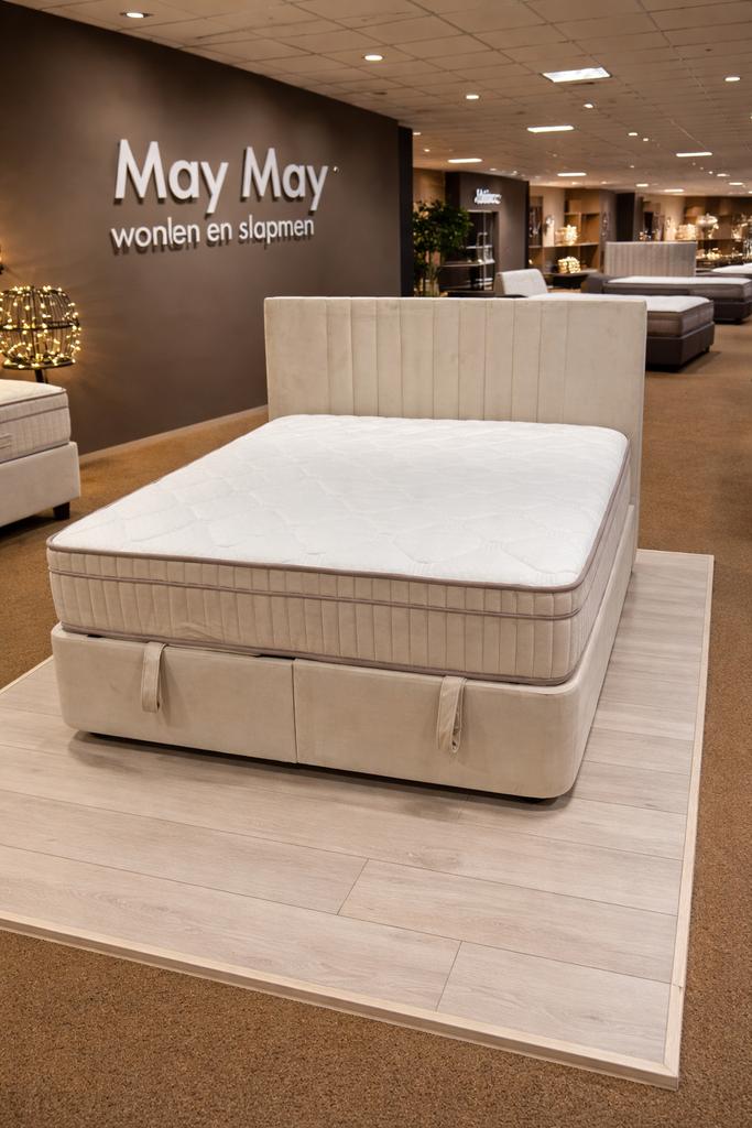 Boxspring/Baza met opbergruimte 160cm Direct/leverbaar E7290, Huis en Inrichting, Beige, #Boxspring#Opbergbox#opbergruimte#Bazabox#160#Beige