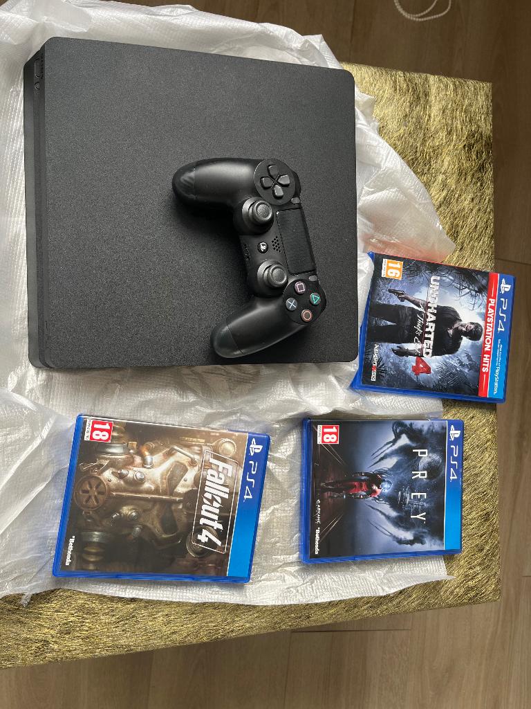 PlayStation 4 slim 1 TB, Ophalen, Met games, Zo goed als nieuw, 1 TB