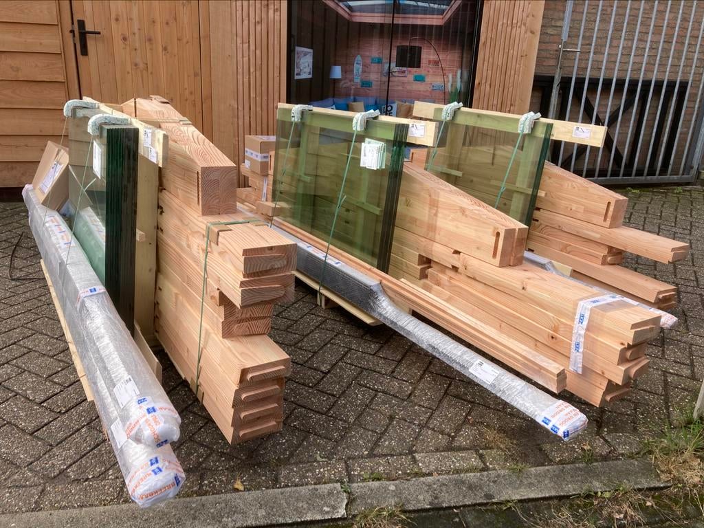 Super mooie Douglas lichtstraten met gelaagd enkel glas, Ophalen of Verzenden, Zo goed als nieuw, Veranda