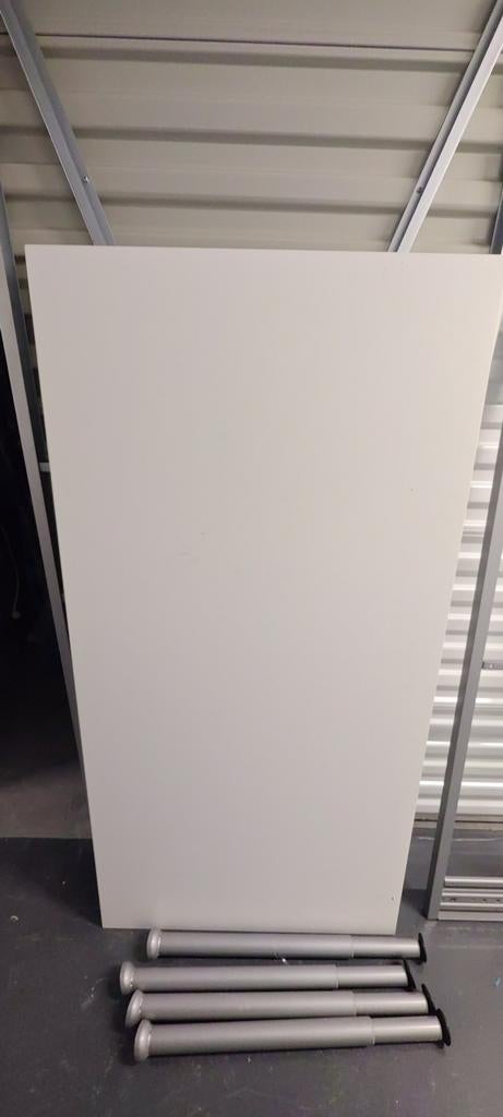 Ikea Bureau wit en bruin 160x80 - Set of los te koop, Ophalen of Verzenden