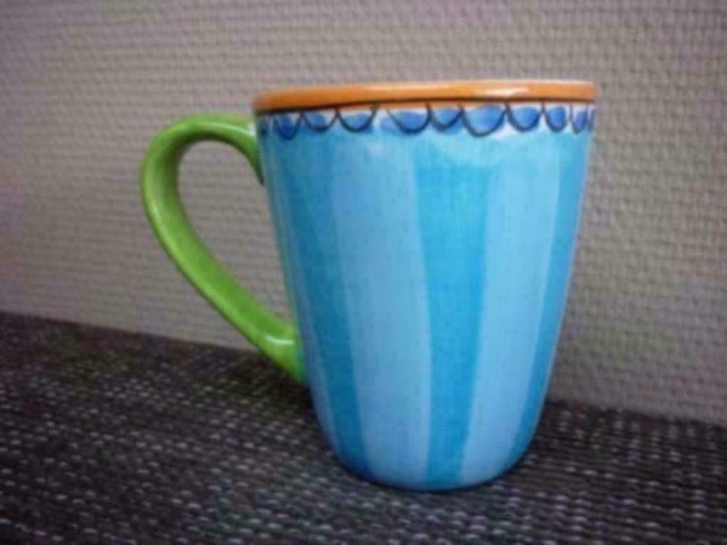 4x Blond Amsterdam beker blauw gestreept 11cm nieuw, Huis en Inrichting, Keuken | Servies, Blond Amsterdam, Nieuw, Ophalen of Verzenden