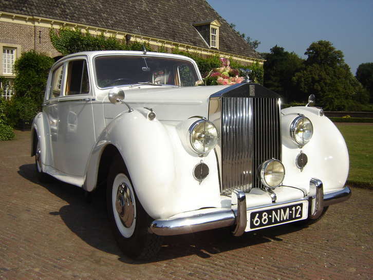 witte Rolls Royce trouwauto klassieker oldtimer,limo, Met chauffeur, Personenauto