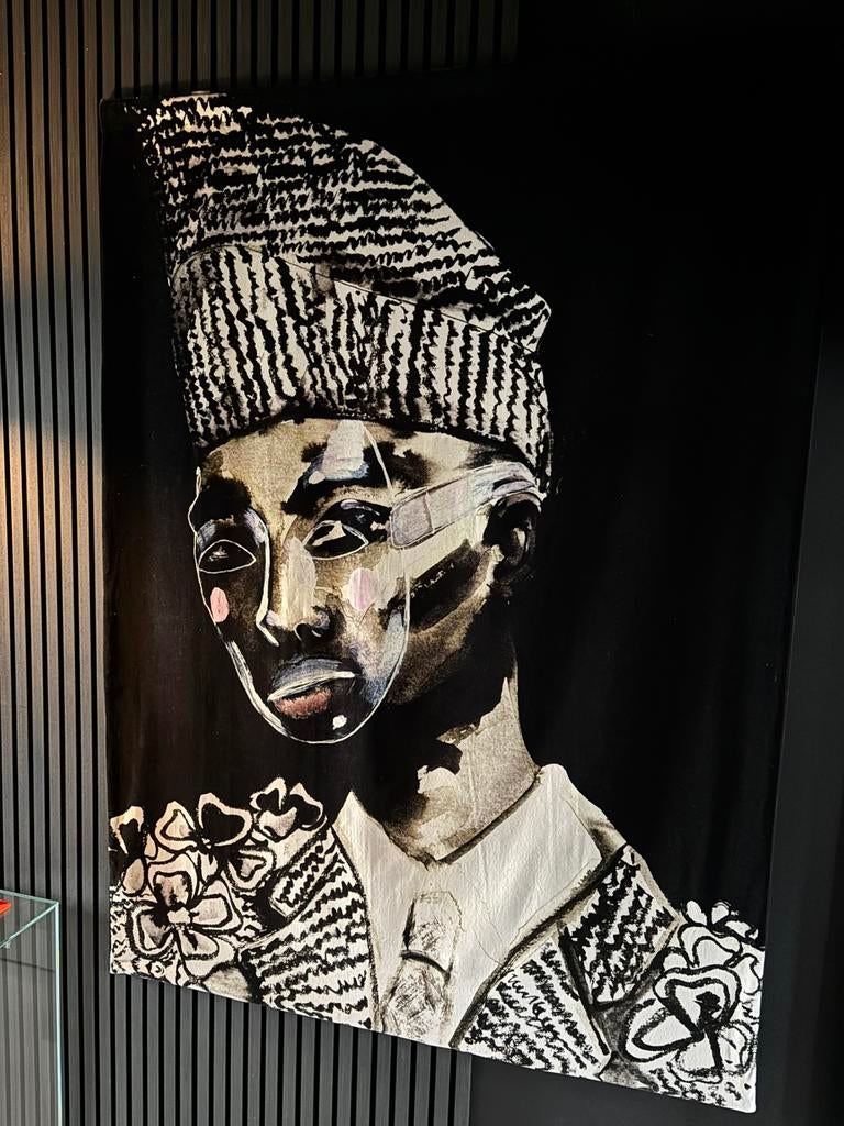 Kunstwerk op doek. Groot 130 x 180 urban cotton, Nieuw, 125 cm of meer, Ophalen of Verzenden, Schilderij