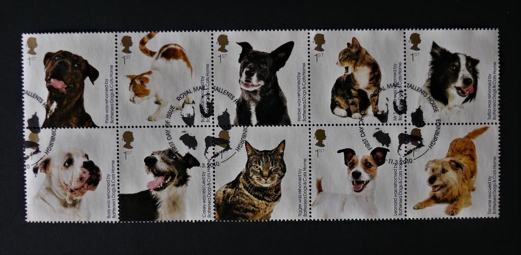 UK / Engeland 2010 Battersea Honden en Katten Asiel Blok, Verzenden, Gestempeld