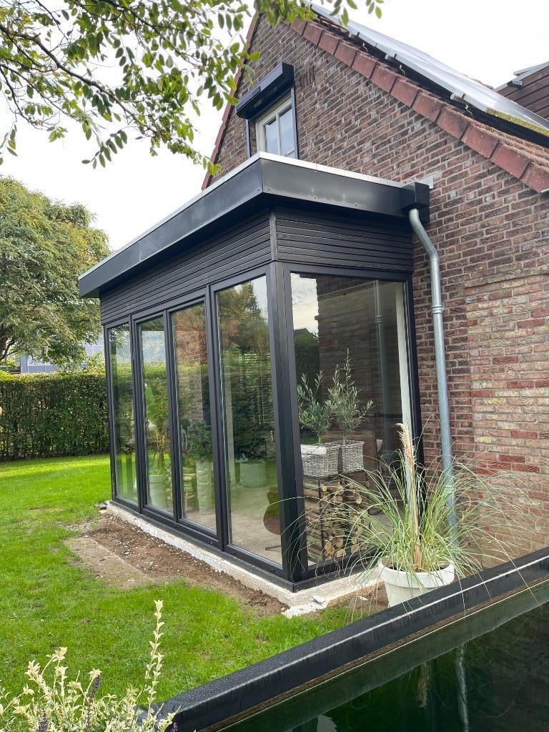 4-delige kantel schuifpuien /zwart kunststof max br 6000, Ophalen, Kunststof, 225 cm of meer, Nieuw
