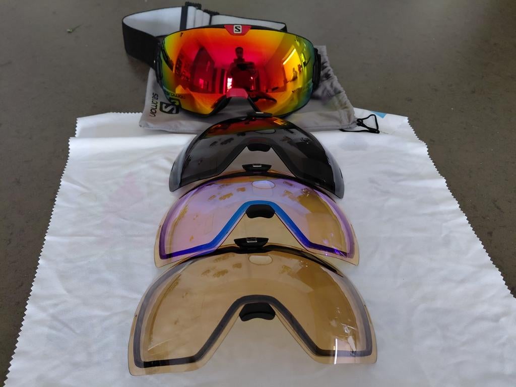 Goggle/ Ski bril Salomon met 3 extra lensen, Overige typen, Zo goed als nieuw, Minder dan 100 cm, Salomon
