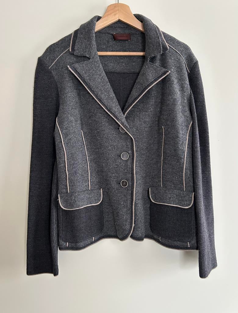Devernois Grijs Vest/Jasje, wolmix, maat 42/44, Kleding | Dames, Maat 42/44 (L), Ophalen of Verzenden, Zo goed als nieuw, Jasje