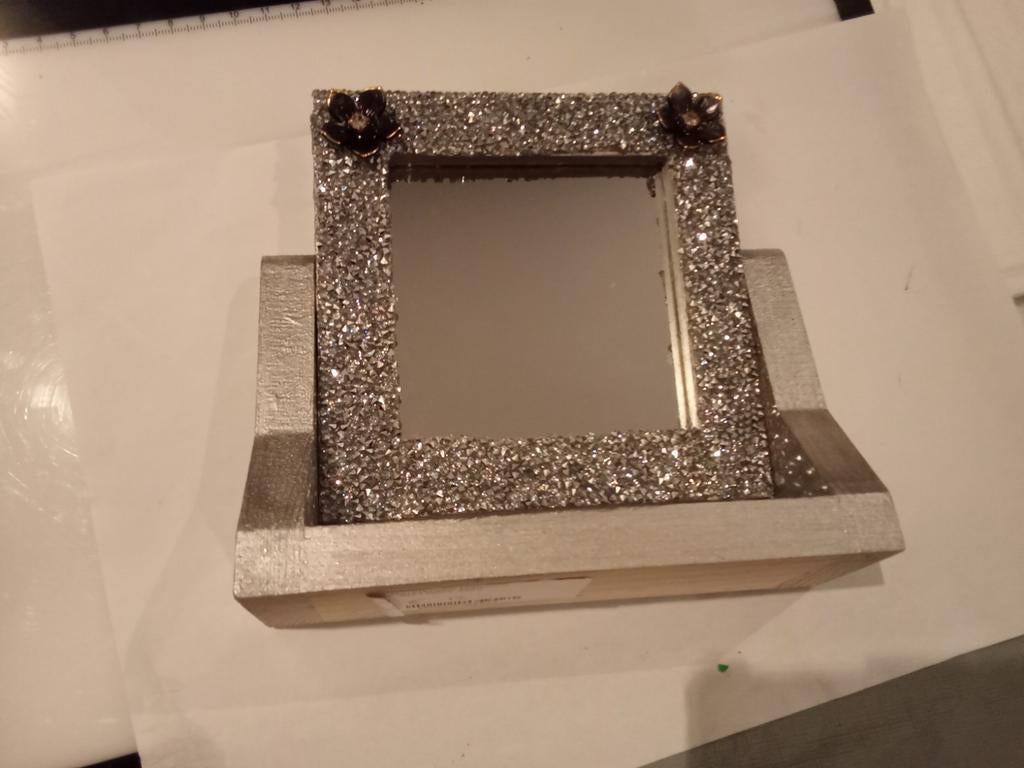 Handgemaakt bling bling spiegeltje 16x16cm, Minder dan 50 cm, Vierkant, Nieuw, Ophalen of Verzenden