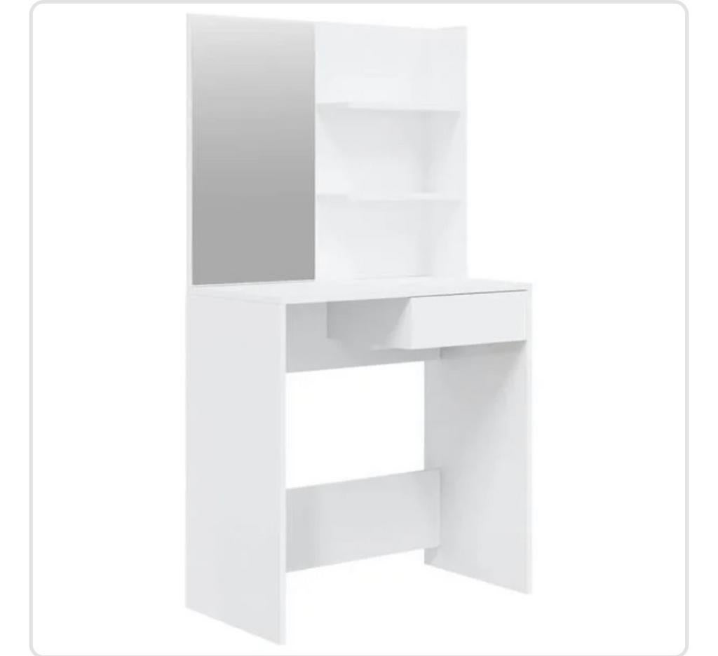 vidaXL Kaptafel wit met spiegel - 74,5x40x141 cm, Ophalen, 100 tot 150 cm, 50 tot 100 cm, Zo goed als nieuw