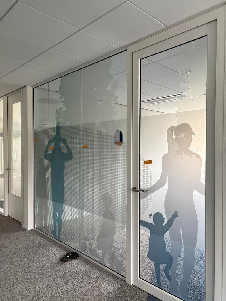 Kantoor glaswanden gebruikt gelaagd glas 16mm 150m1, Ophalen, 225 cm of meer, Aluminium, Zo goed als nieuw