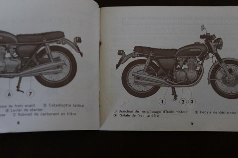 Honda CB500 1972 manuel d'utilisateur CB 500 K1 four, Motoren, Handleidingen en Instructieboekjes, Ophalen of Verzenden, Honda