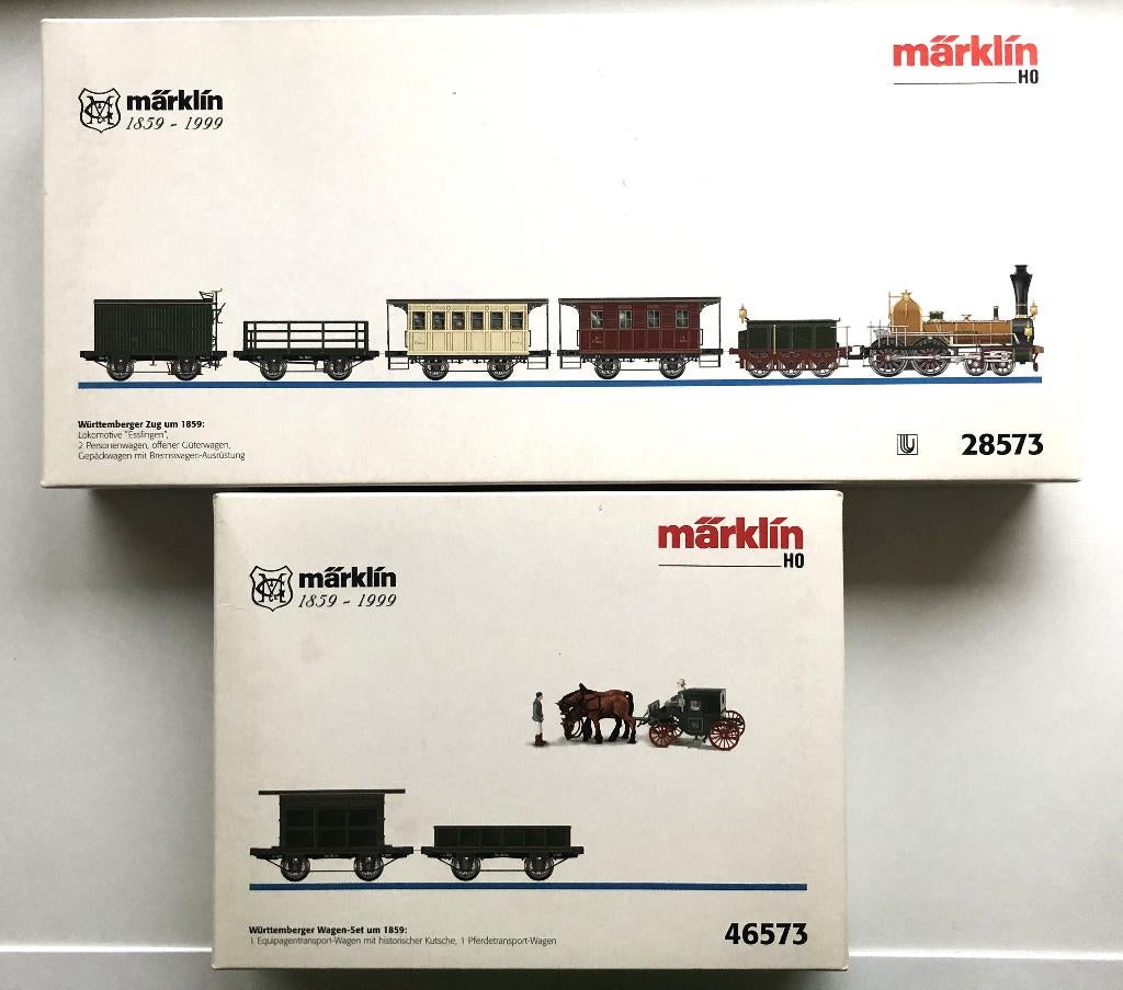 treinset Märklin H0 28573 + 46573 Württemberger zug Um 1859, Wisselstroom, Treinset, Ophalen of Verzenden, Zo goed als nieuw
